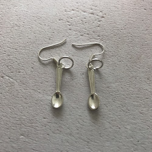 Pair tiny silver spoon - tiny,