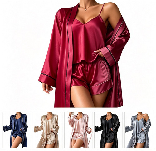 Women satin pyjama set - women,