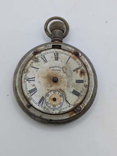 Vintage ingersoll crown pocket - crown,
