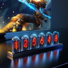 RGB Nixie Tube Clock LED Glows