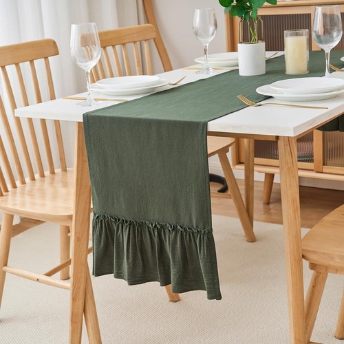 Green shabby chic ruffled - chic,