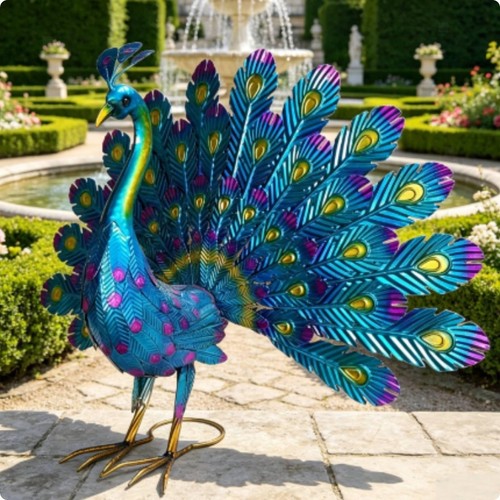 Weatherproof metal peacock - weatherproof,