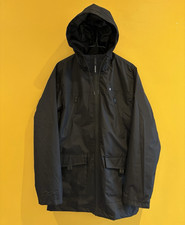 Lambretta mens retro 90s Hooded Terrace hooded parka jacket mac, black, size M