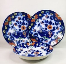 Antique 2 Royal Staffordshire Pottery BURSLEM Plates & 1 Bowl Pekin Pattern 1915