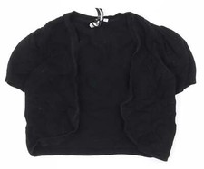 New Look Womens Black V-Neck Cotton Blend Shrug Size 6