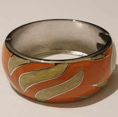 Chunky silver tone orange - chunky,