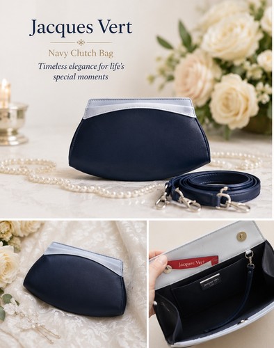 Jacques vert navy blue clutch - jacques,