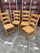 Set of Four Solid Oak Ladder