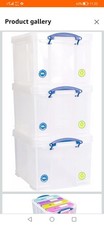 Really Useful Plastic Storage Box Bonus Pack 3x35 Litre Clear