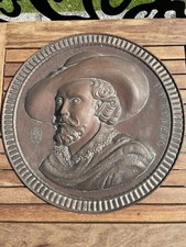 Large Vintage Copper Wall Hanging Plaque Plate PP Rubens Flemish Artist Antique