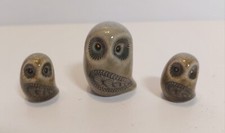 Owl Family Decorative Figurines Made In Cornwall