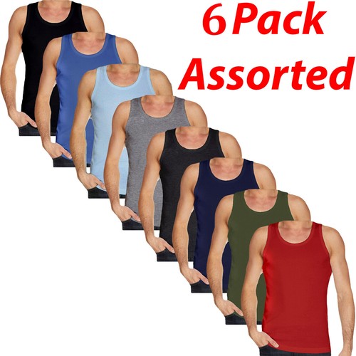 Mens vests polycotton - 6x,