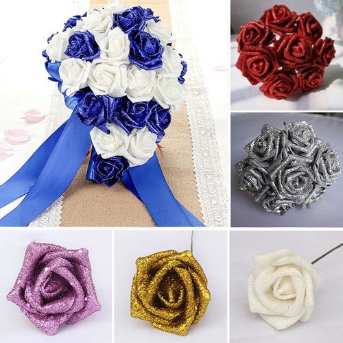 10pcs glitter foam rose - 10pcs,