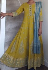 Ladies Anarkali Salwar Saree Dupatta UK 10-12 NEW W/O TAGS