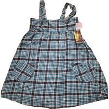 NWT Green Plaid Overall Mini