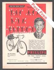 PHILLIPS CYCLES LTD. BIRMINGHAM BICYCLE VOX POPULI  Original Vintage 1957 Advert