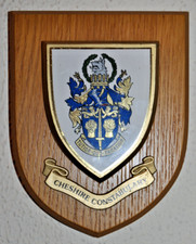 Cheshire Constabulary mess wall plaque shield crest Police