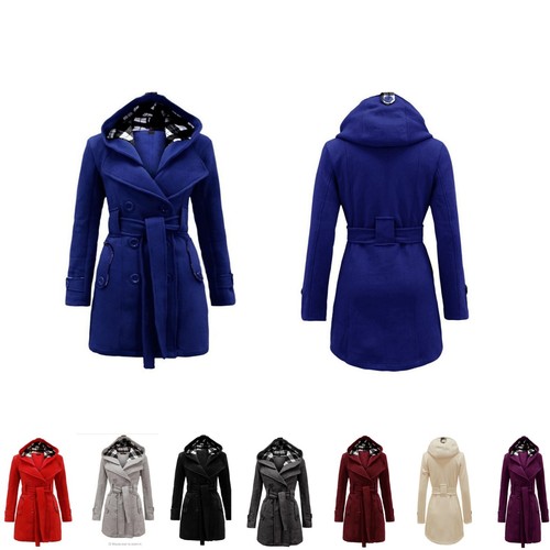 Women check hooded - check, belted