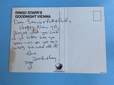 John Lennon 1975 handwritten and signed card to Jesse Ed Davis May Pang Beatles