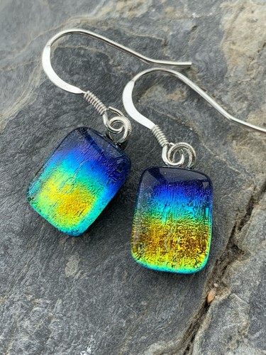 Sterling silver dichroic - silver, glass