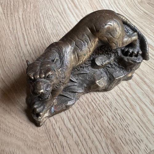 Solid brass tiger statue - solid,