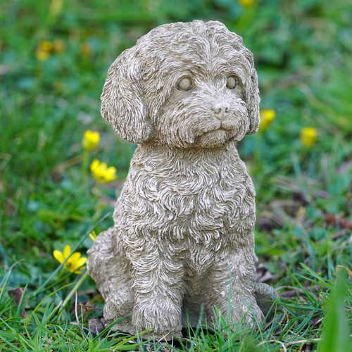 Labradoodle dog stone - dog, |