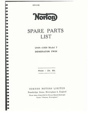 Norton Parts Manual Book 1949