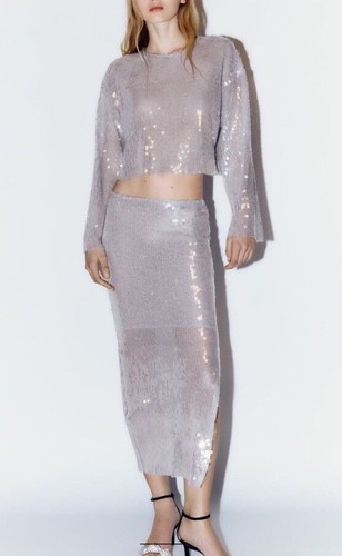 Zara ord sequin top - top, high