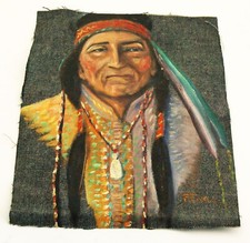 Vintage Oil on Denim Native