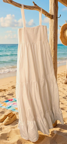 Zara white smocked - square, neck