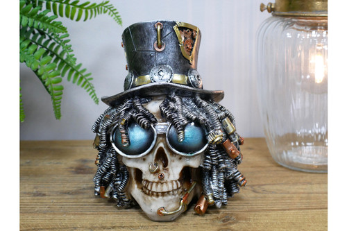 Steampunk skull ornament - steampunk,