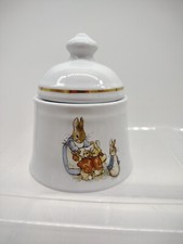 Beatrix Potter PETER RABBIT Covered Sugar Bowl Jar w/ Lid 