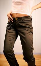Vintage Y2K JPG Jean Paul Gaultier Brown Satin Stretch Slim Leg Trousers Gold