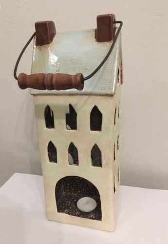 Ceramic house lantern - ceramic,