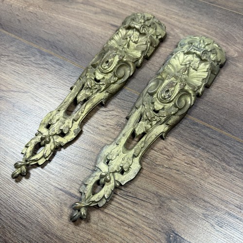 Pair art nouveau brass - pair,
