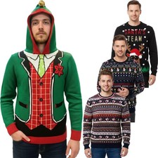 Mens Christmas Elf Hooded