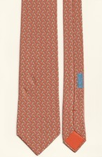 Hermes Orange Silk Tie with