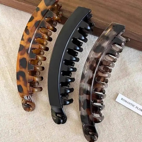 Tortoiseshell banana hair clip - tortoiseshell,