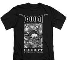 Doom - Corrupt fu*king system T-Shirt, Music Indie Rock Punk  Gothic Unisex tee