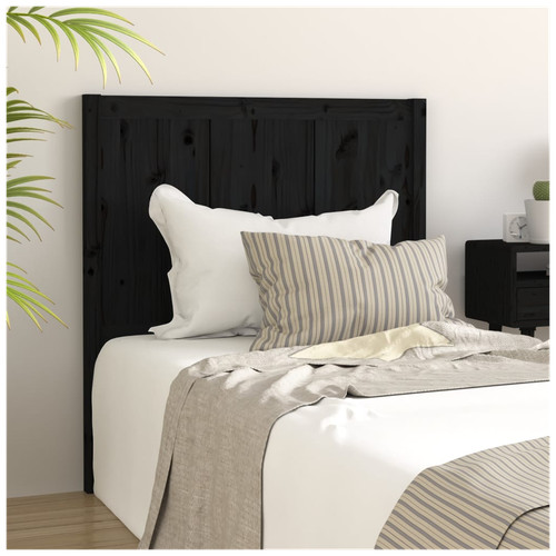 Headboard solid pine black - headboard,