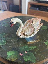 Vintage Enamel Swan Shaped
