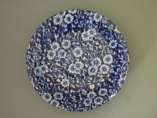 Burleigh blue calico - calico, saucer