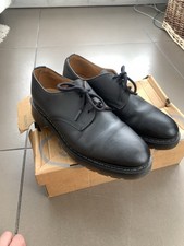 Solovair Black Greasy Grain Leather 3 Eye Gibson Shoes Size 8.5 RRP£159 