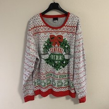 Friends Ripple Junction Central Perk Cafe Ugly Christmas Sweater Sz XL Soft EUC