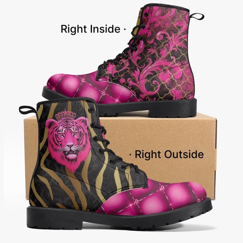 Pink gold tiger boots exotic - &,