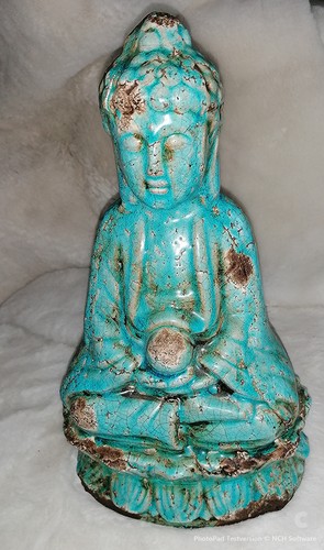 Antique ceramic buddha blue - buddha,