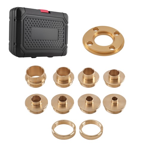 8pc brass router bushing guide - brass,