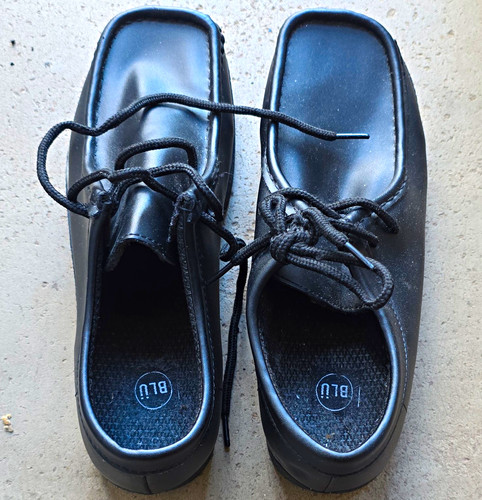 Black leather lace - lace-up, derby