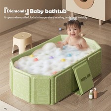 Foldable Baby Bath Tub Collapsible Baby Bathtub Newborn Toddler with Toys