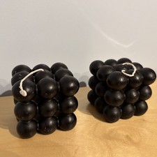 Set of 2 x 8cm Cube Black